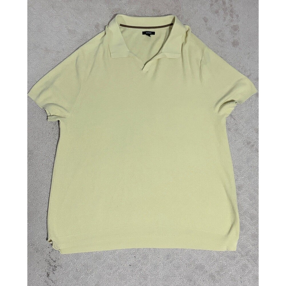 Alfani Yellow Knitted Polo Shirt